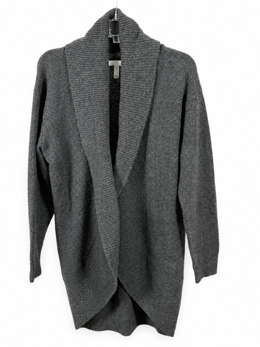 LEITH Gray Open Front Cardigan Sweater Size Small Soft Knit Minimalist Layer
